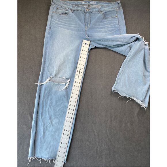 Torrid‎ Wide Leg Distressed Jeans Womens 16 Light Wash Vintage Grunge Raw Hem - Picture 5 of 12